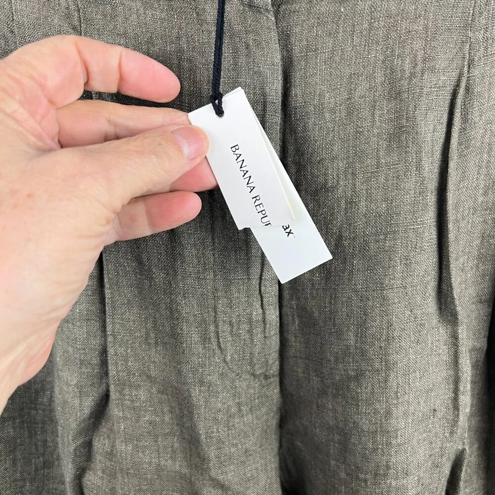 Banana Republic Soho High-Rise Wide-Leg Linen Pant Size 10P - Picture 6 of 10
